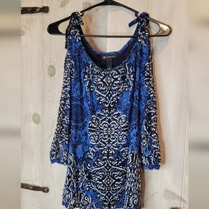 INC International Concepts Blue, White, & Black Top